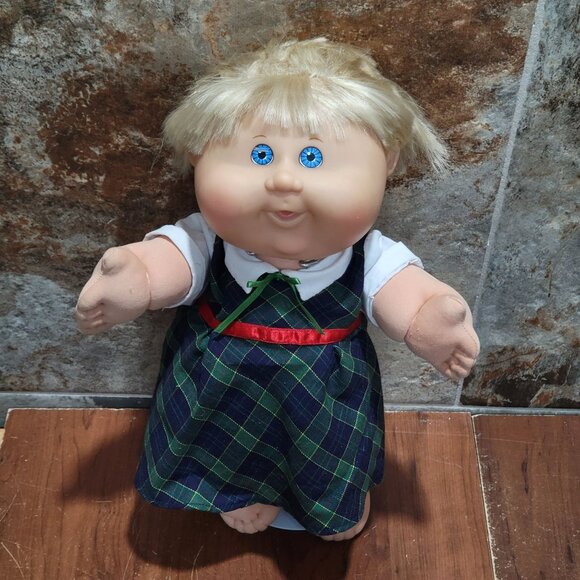 Cabbage Patch Kids Doll Play Along 2004 Green Blue Plaid Dress Blue Eyes - Picture 4 of 13
